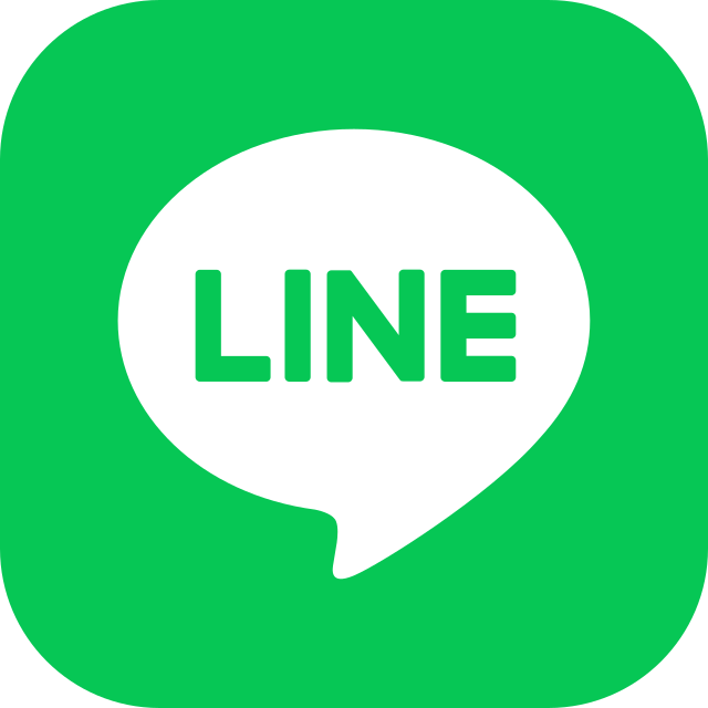 綠色背景上的LINE應用圖標，包含白色對話框和標有'LINE'的字樣